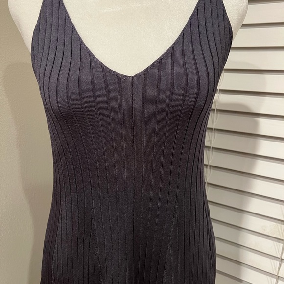 NWT H&M strapless flared navy blue ribbed knit dress S - Picture 2 of 4